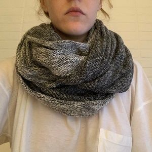 Reversible heather gray infinity scarf, OS